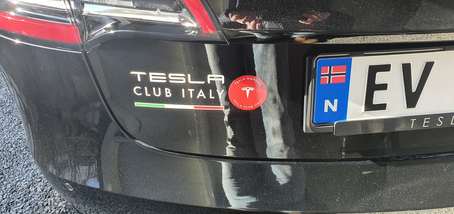 Adesivo Tesla Club Italy per auto - versione 2.0