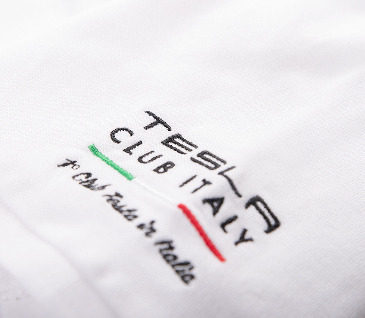 Polo bambino/bambina (unisex) Tesla Club Italy, colore bianco
