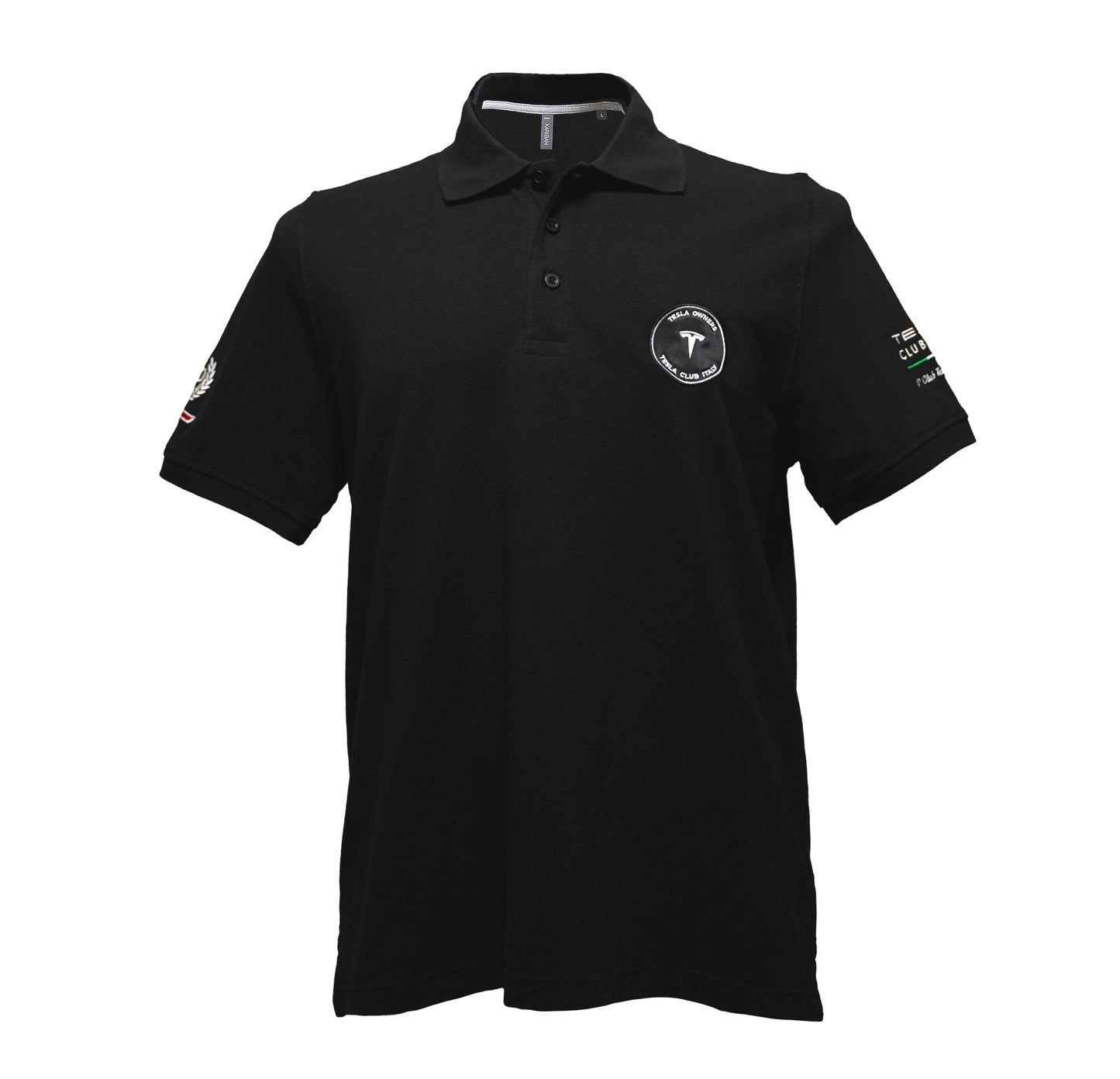 Polo bambino/bambina (unisex) Tesla Club Italy, colore nero